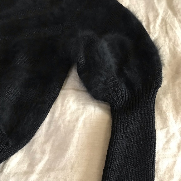 Vintage Black Angora and Lambswool Beaded Sweater - Picture 7 of 13